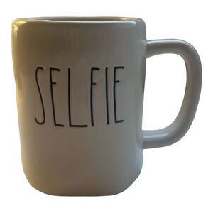 Rae Dunn Selfie Mug‎ - White Ceramic Coffee Cup - Novelty Home Decor